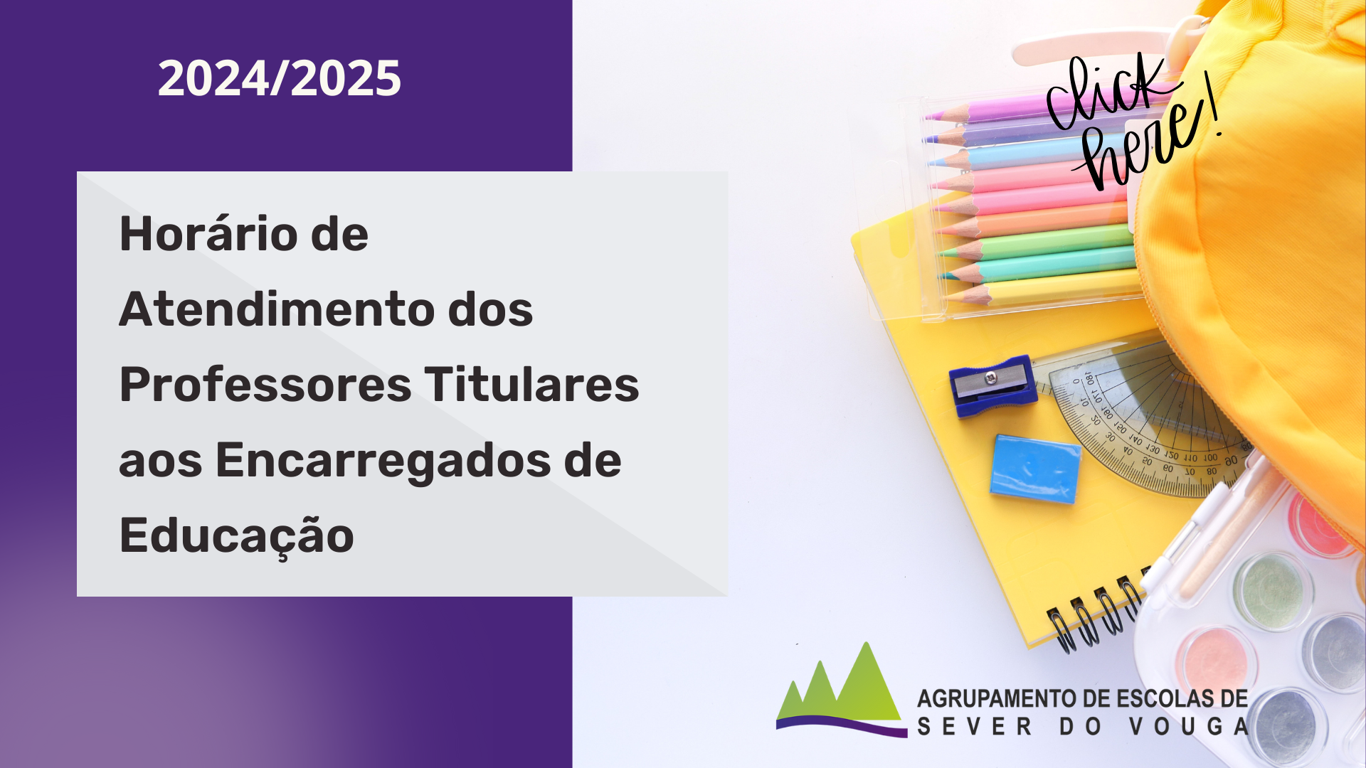 ⏰ Horário Atendimento Pais e EE - 1.º Ciclo do Ensino Básico